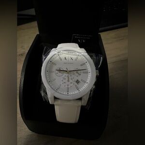 Armani Exchange White Silicone Watch